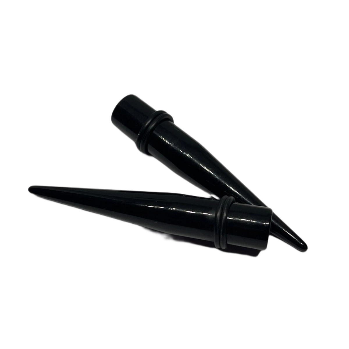 00G Black Long Acrylic Tapers