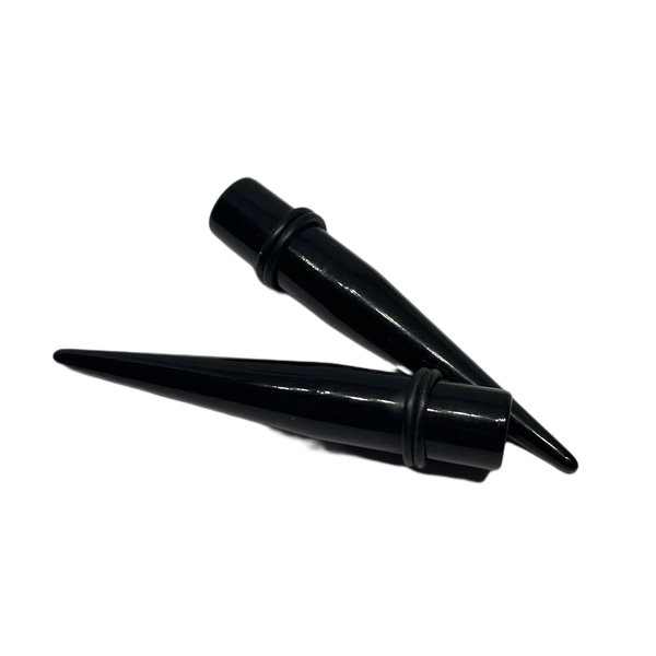 00G Black Long Acrylic Tapers