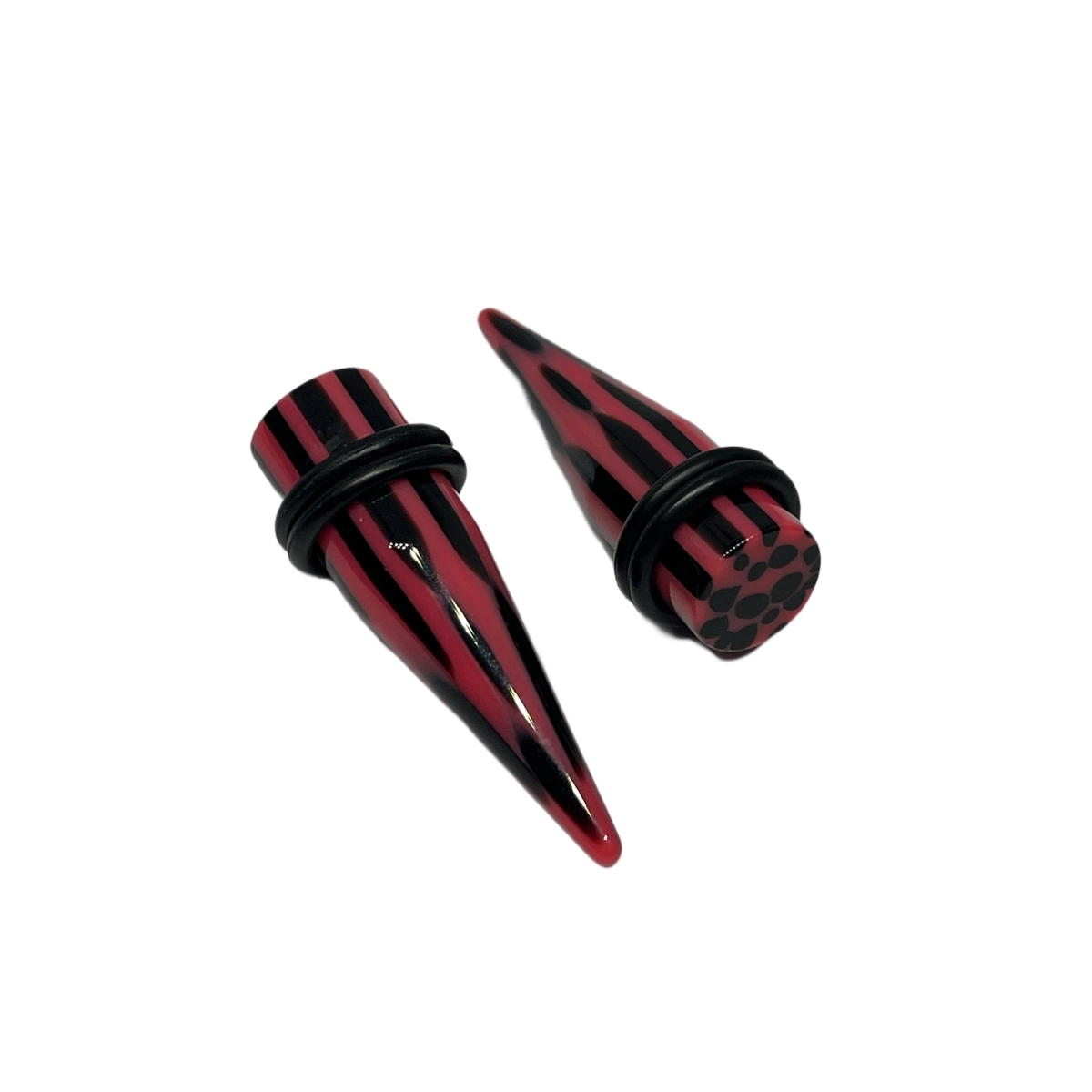 00G Pink and Black Line Short Acrylic Tapers