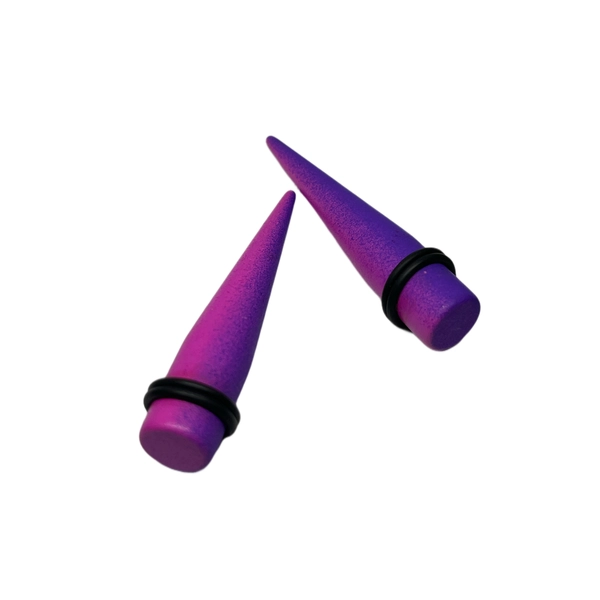 00G Purple and Pink Halftone Long Acrylic Tapers
