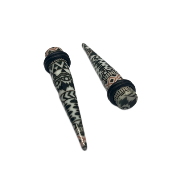 0G Indigenous Print Long Acrylic Tapers