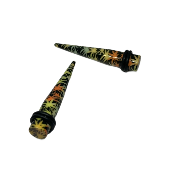 0G Multi-Colored Paradise Long Acrylic Tapers