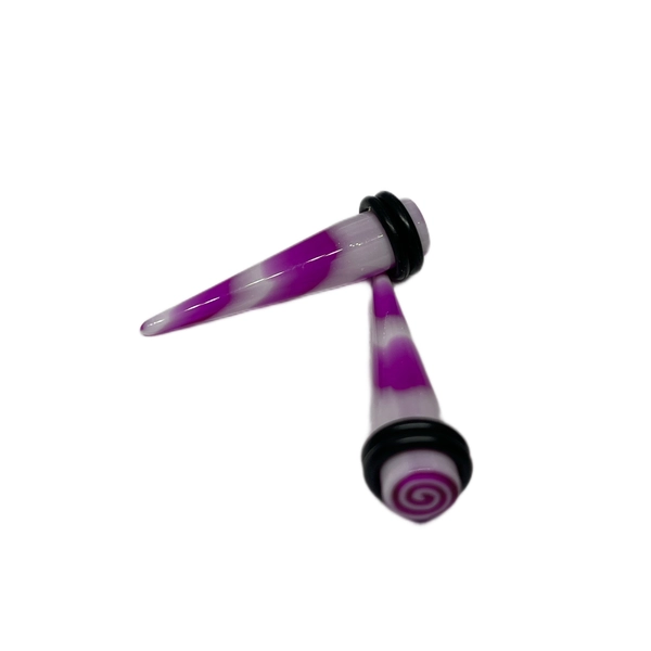 0G Purple Spiral Top Short Acrylic Tapers