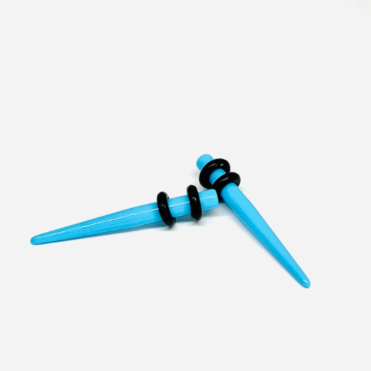 10G Neon Blue Short Acrylic Tapers