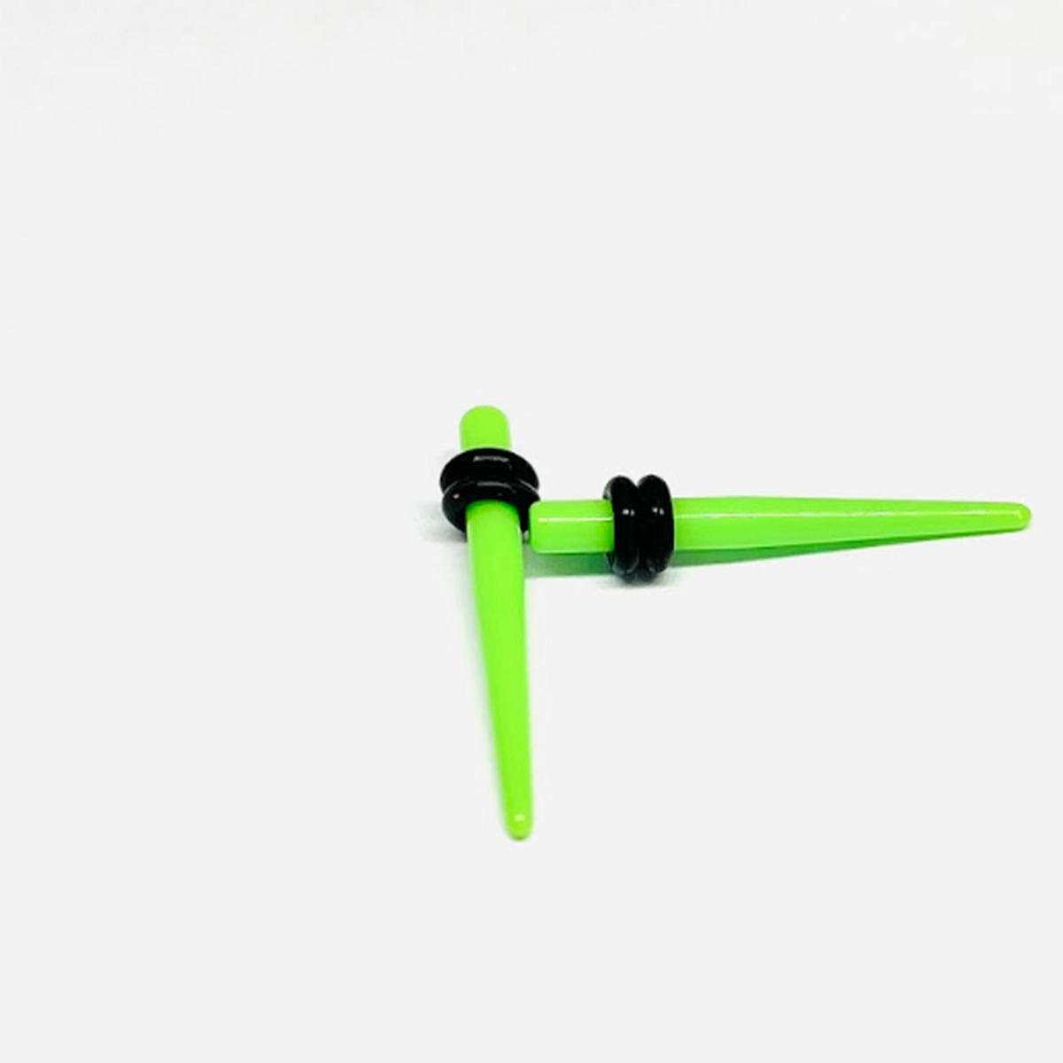 10G Neon Green Acrylic Short Tapers