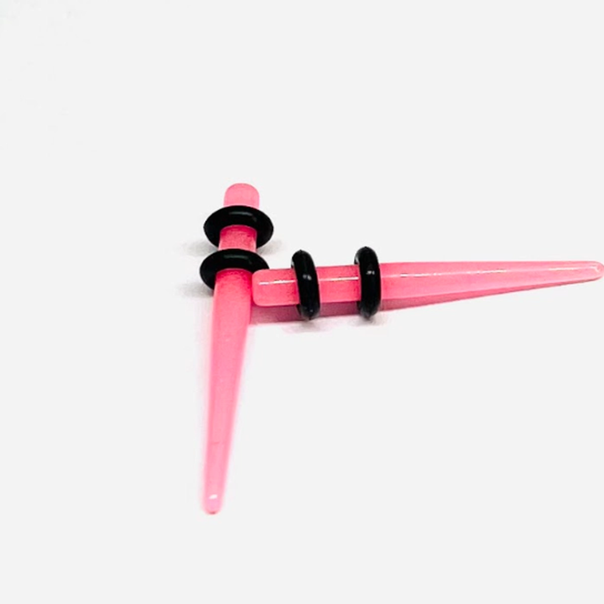 10G Neon Pink Short Acrylic Tapers