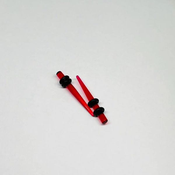 10G Red UV Acrylic Short Tapers