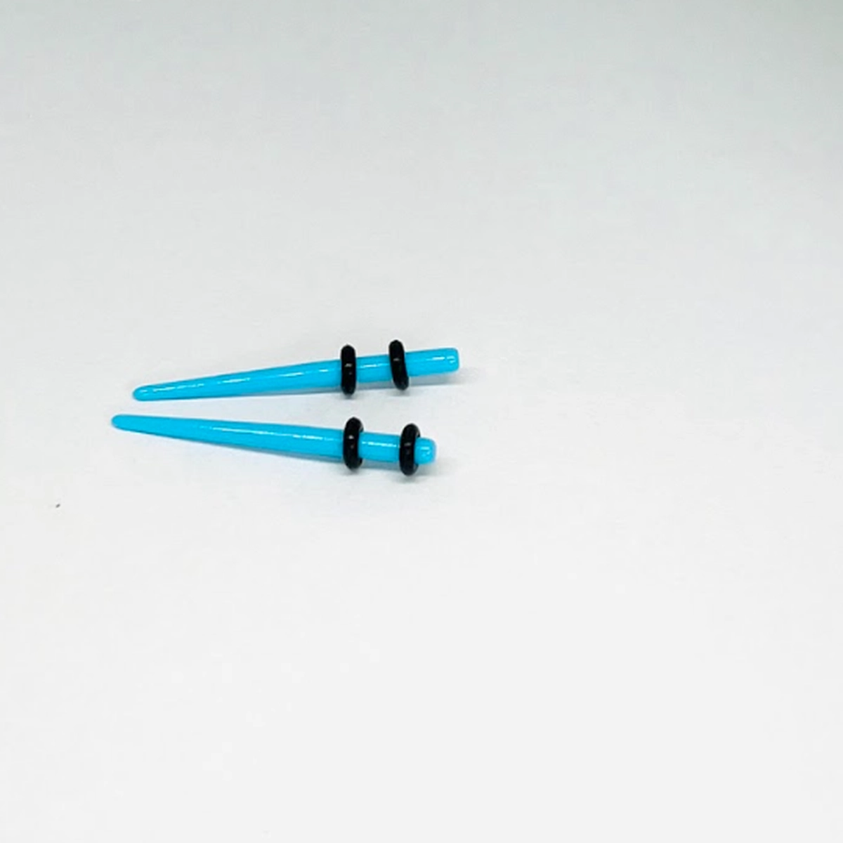 12G Neon Blue Short Acrylic Tapers