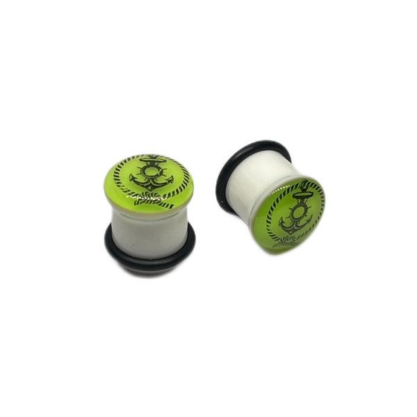 1/2mm Glow In The Dark Anchor Single Flared Plugs