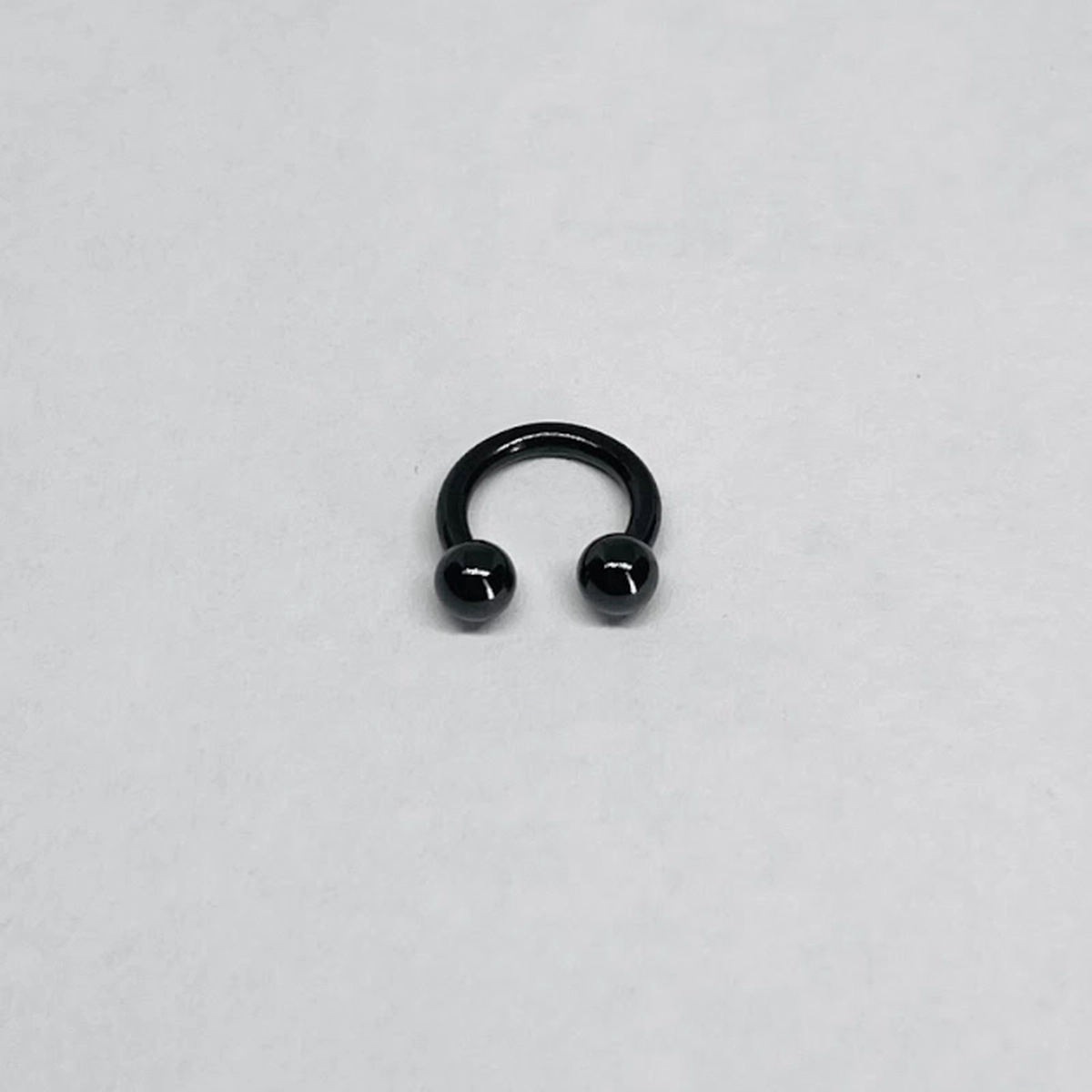 14G Black Externally Threaded Black Circular Barbell