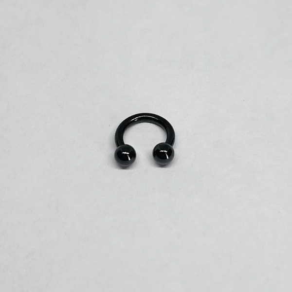 14G Black Externally Threaded Black Circular Barbell