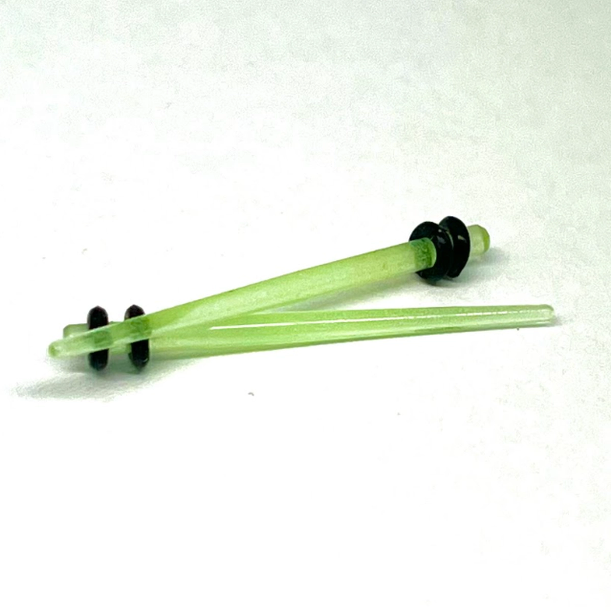 14G Green UV Short Acrylic Tapers