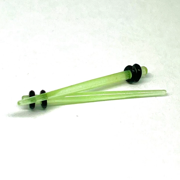 14G Green UV Short Acrylic Tapers