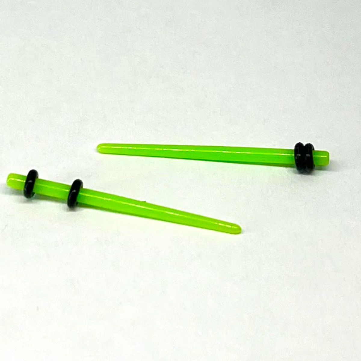 14G Neon Green Short Acrylic Tapers