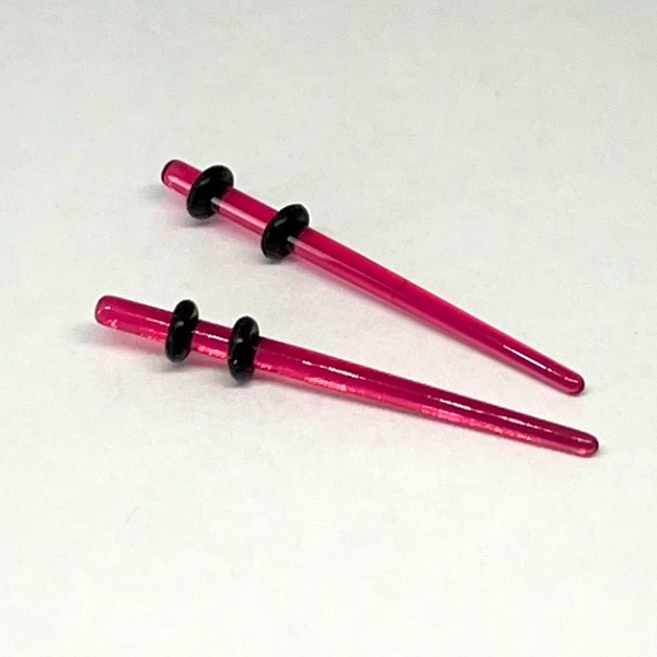 14G Red UV Short Acrylic Tapers