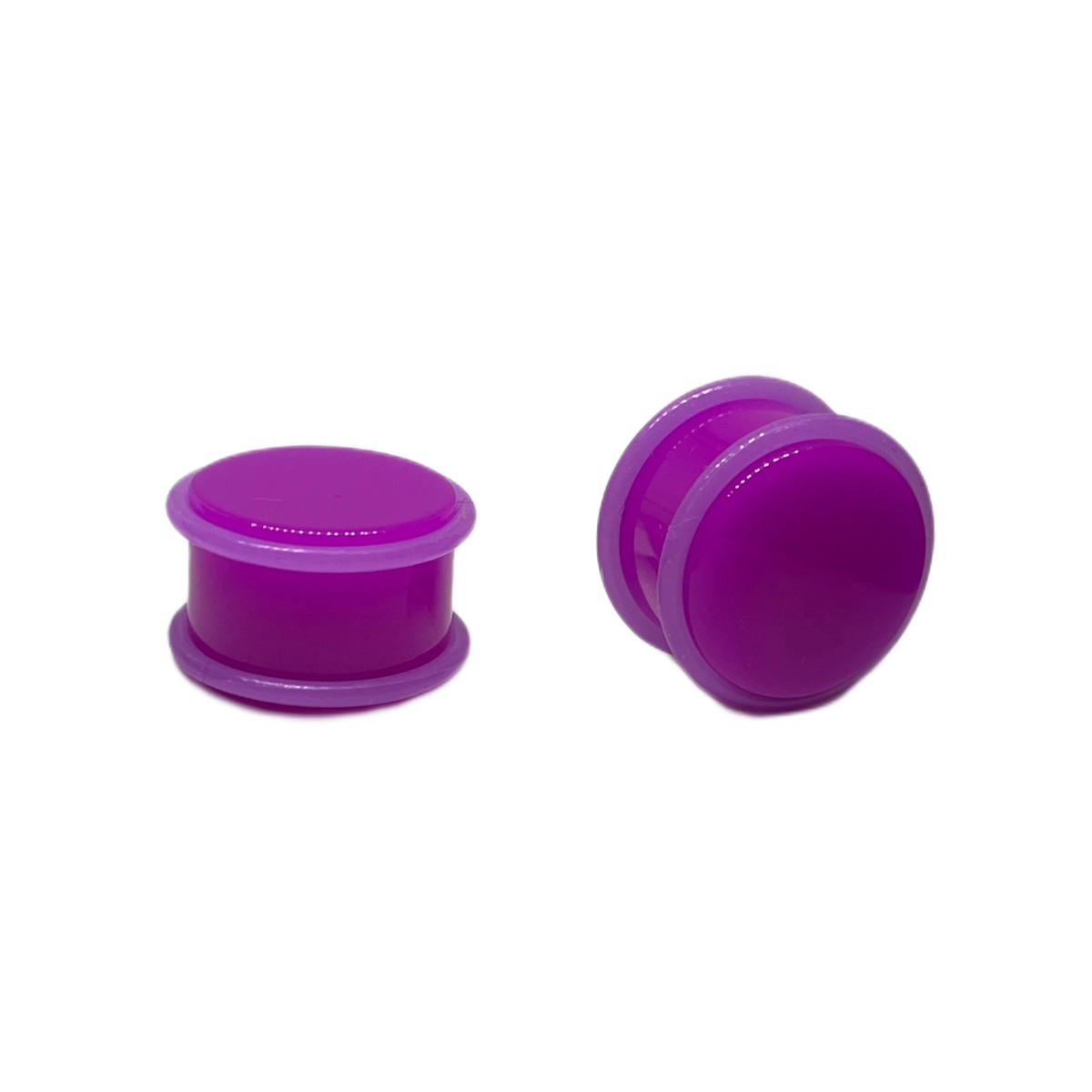 18mm Purple No Flare Acrylic Plugs with Purple O-Rings