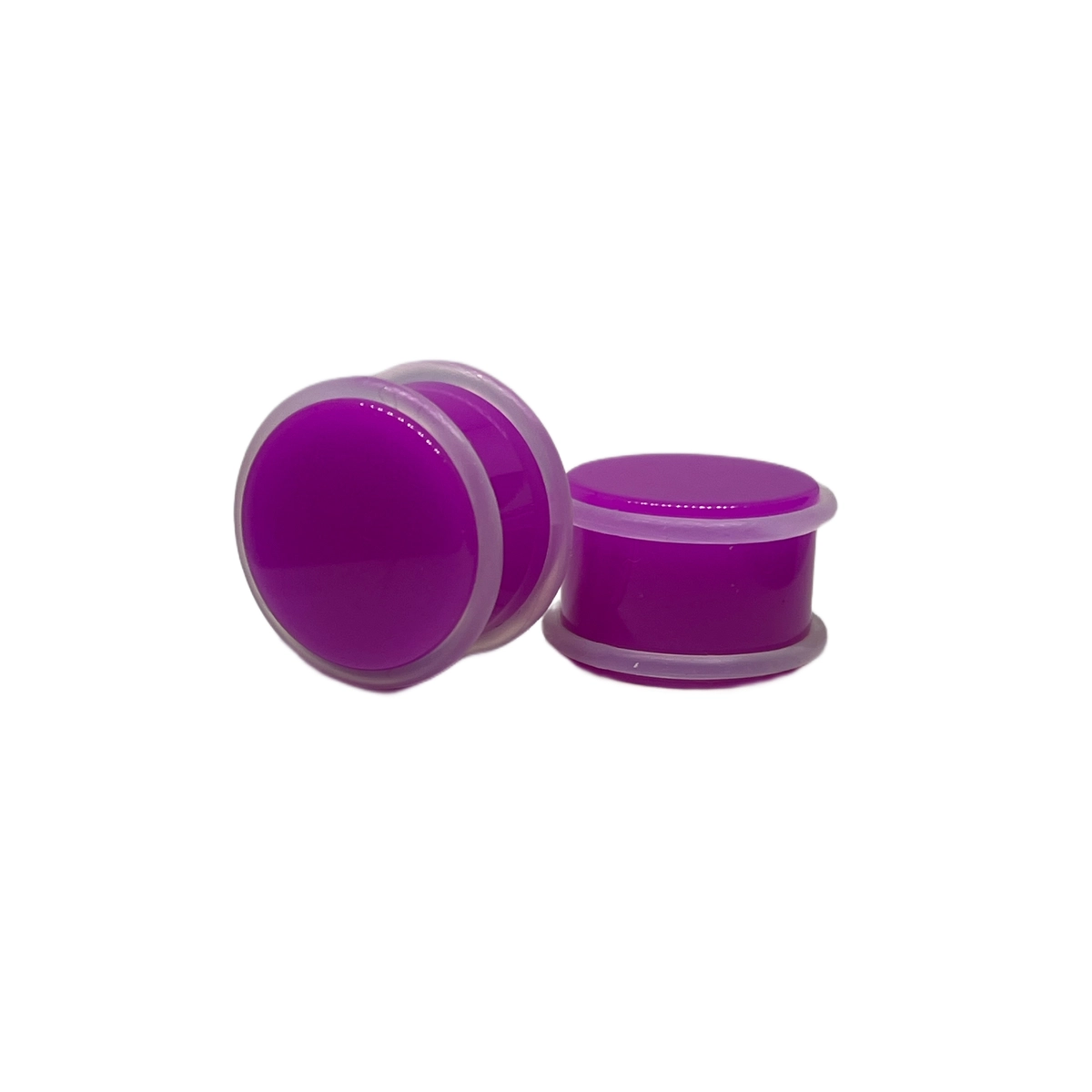 18mm Purple No Flared Acrylic Plugs with Clear O-Rings