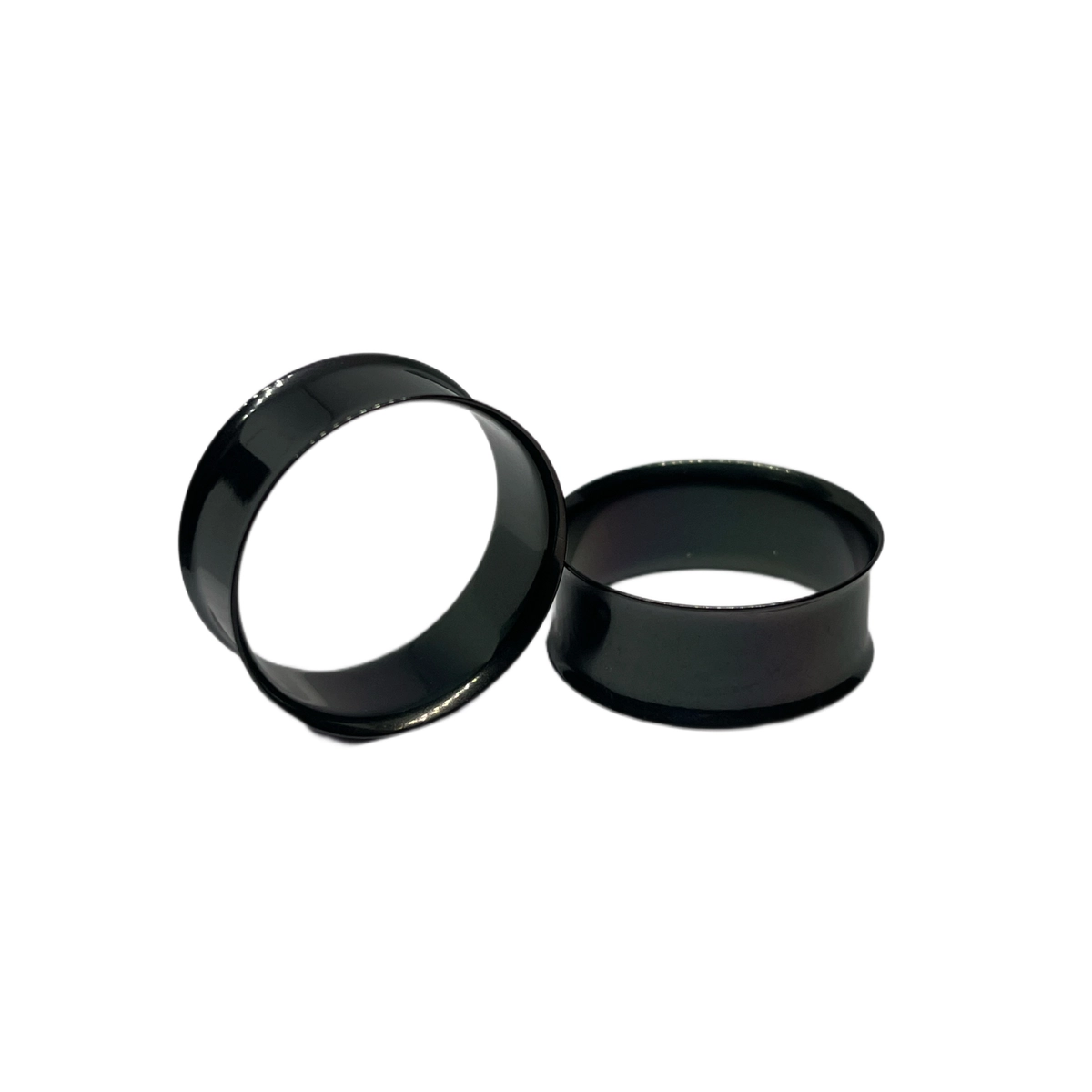 1 1/8 Black Steel Double Flared Tunnels
