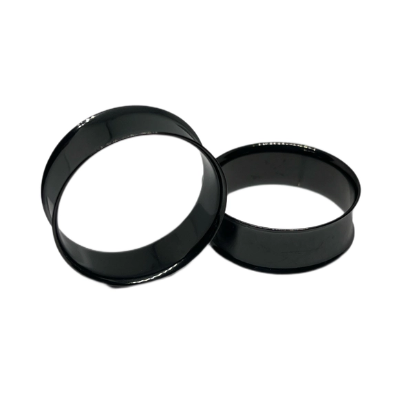 35mm Black Steel Double Flared Tunnels