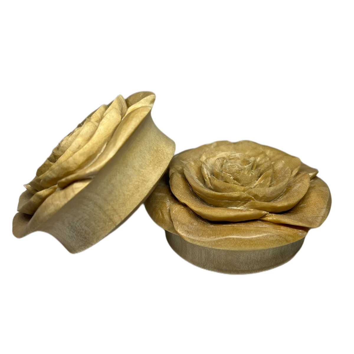 48mm Crocodile Wood Double Flared Rose Plugs