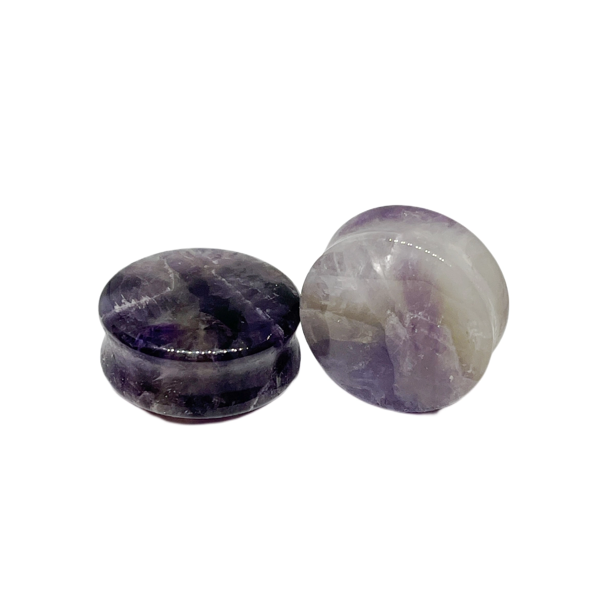 25mm Amethyst Double Flared Stone Plugs