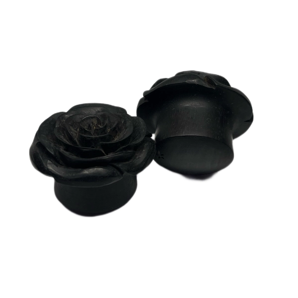 25mm Arang Wood Double Flared Rose Plugs