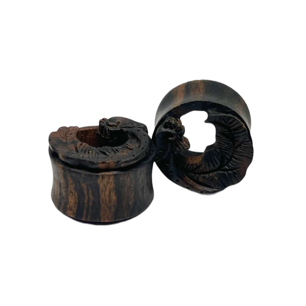 25mm Arang Wood Elvin Wing Leaf Double Flared Eyelets