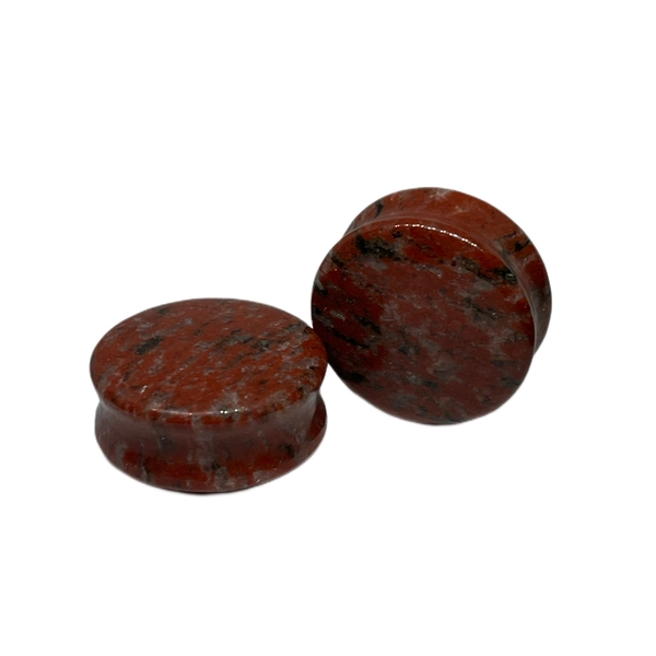 25mm Sesame Jasper Double Flared Stone Plugs