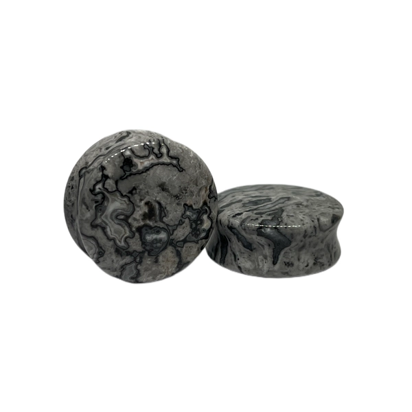 25mm Wave Jasper Double Flared Stone Plugs