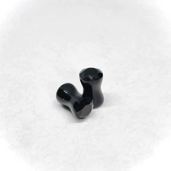 2G Black Faceted Glass Double Flared Plugs