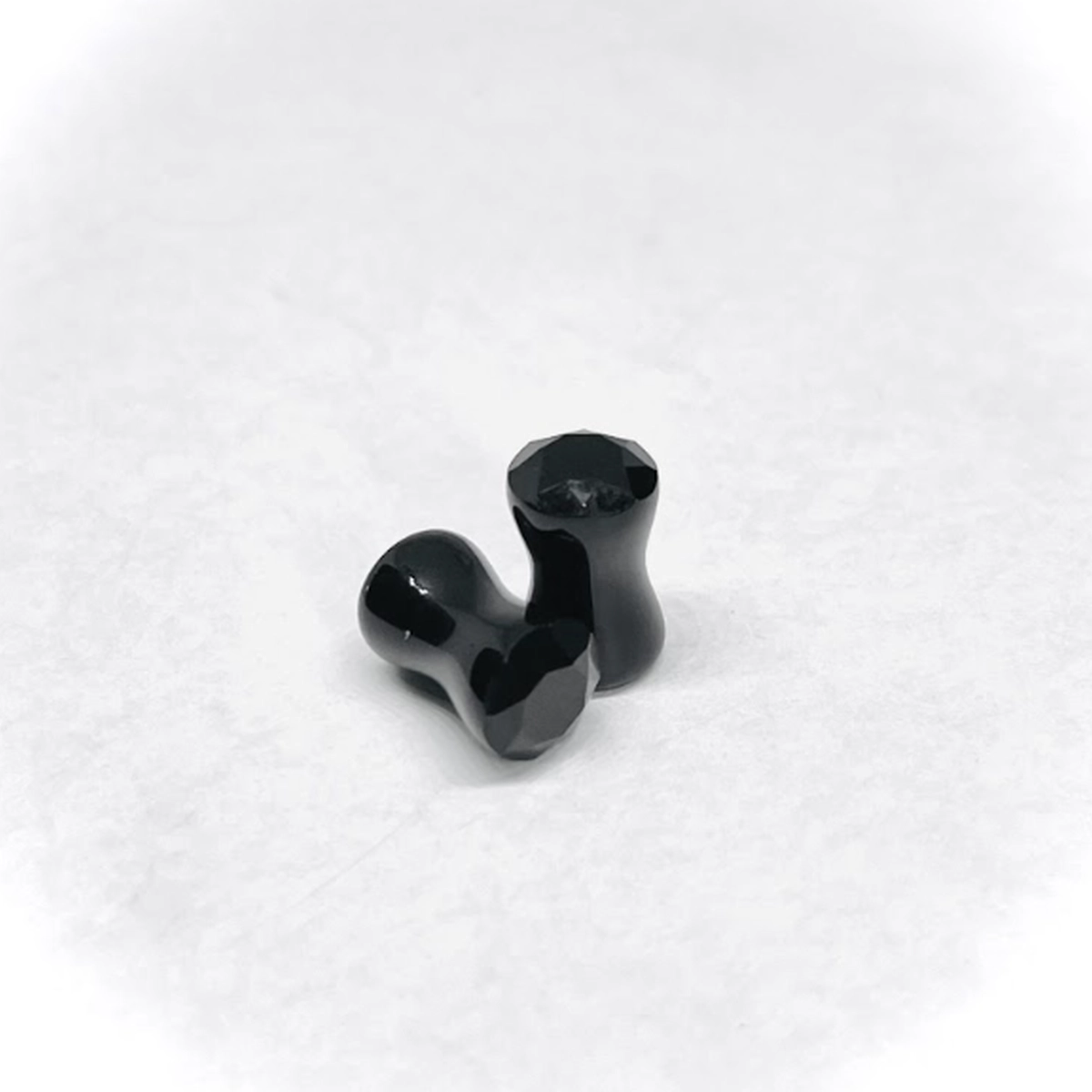 2G Black Faceted Glass Double Flared Plugs