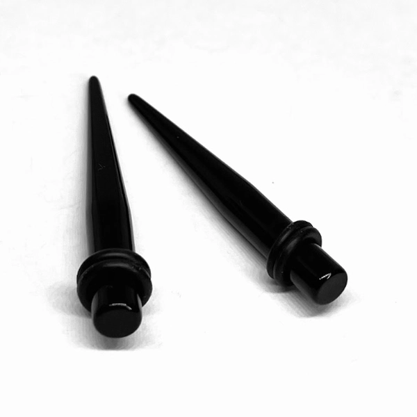 2G Black Long Acrylic Tapers