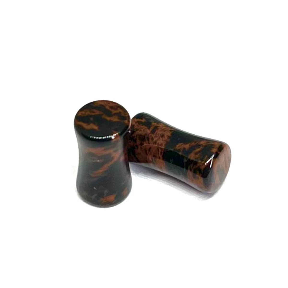 2G Mahogany Obsidian Double Flared Stone Plugs