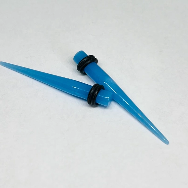 2G Neon Blue Long Acrylic Tapers