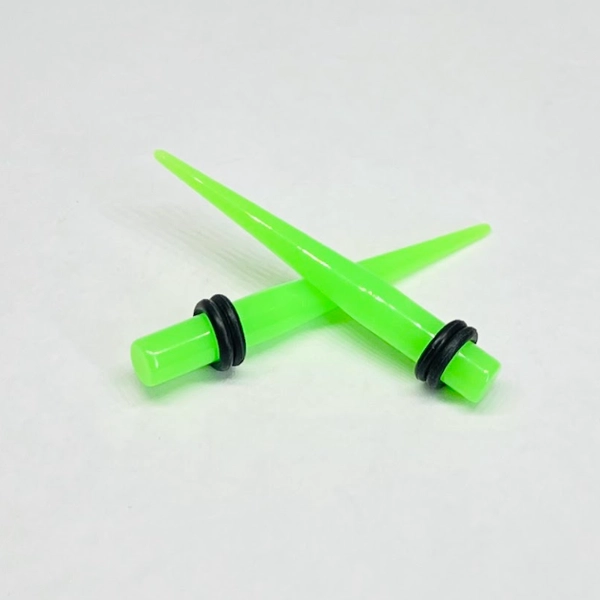 2G Neon Green Long Acrylic Tapers