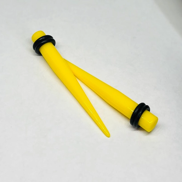 2G Yellow Long Acrylic Tapers