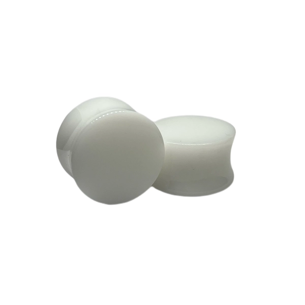 3/4 White Double Flared Acrylic Plugs