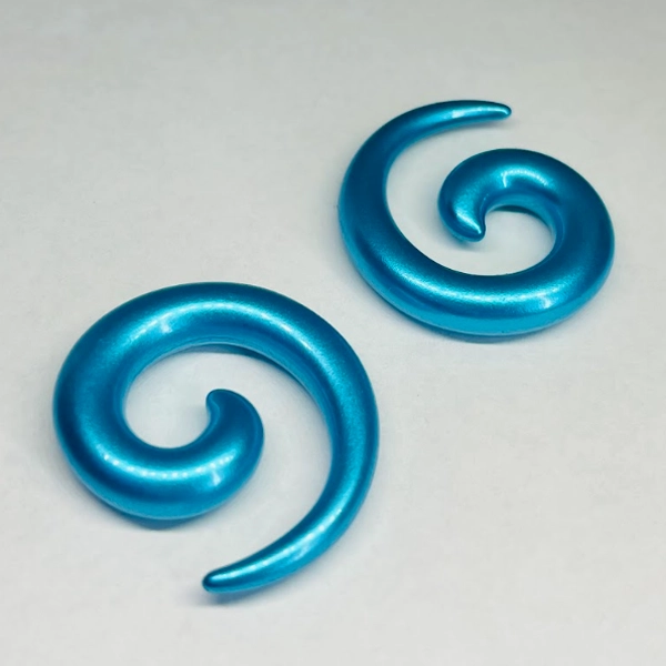4G Blue Shiny Acrylic Small Spiral Hangers