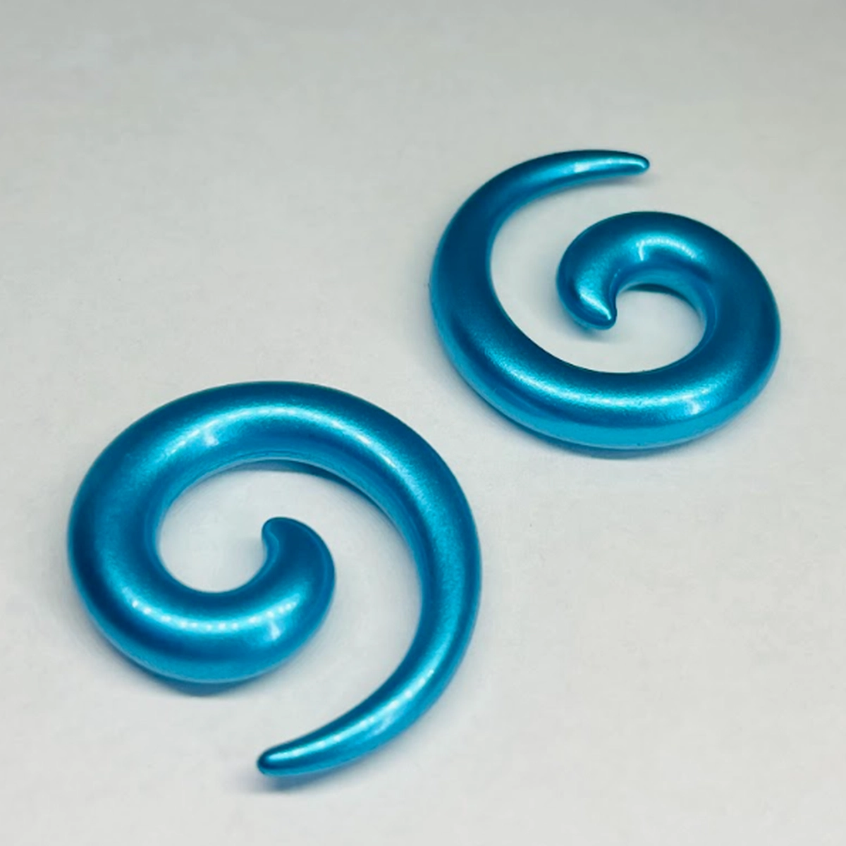 4G Blue Shiny Acrylic Small Spiral Hangers