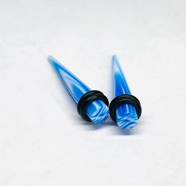 4G Blue_White Zebra Medium Acrylic Tapers