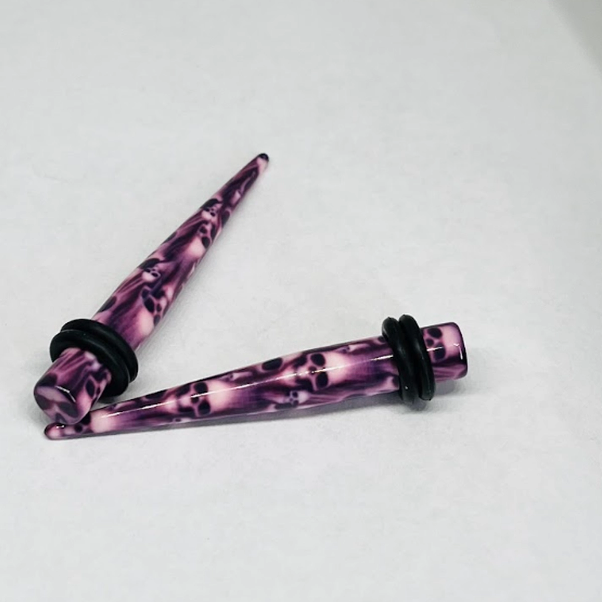 4G Purple_Black Skull Long Acrylic Tapers