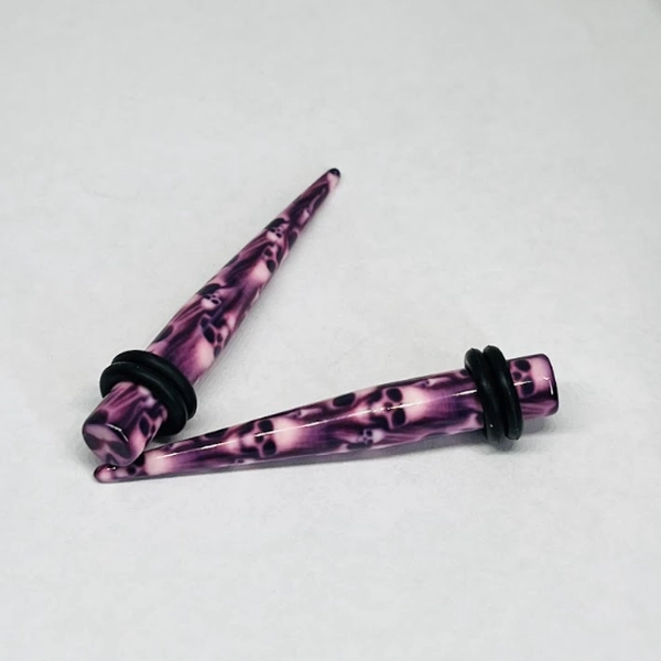 4G Purple_Black Skull Long Acrylic Tapers