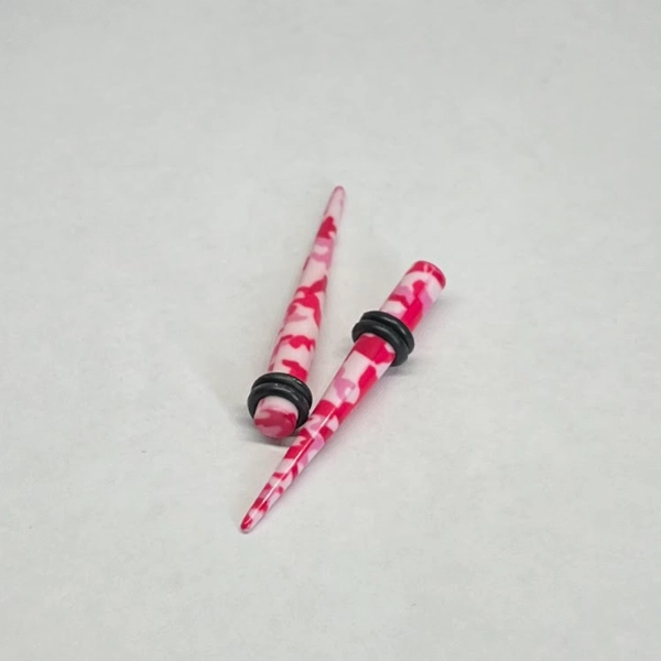 4G White_Pink Camo Long Acrylic Tapers