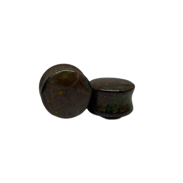 5/8 African Jade Double Flared Stone Plugs