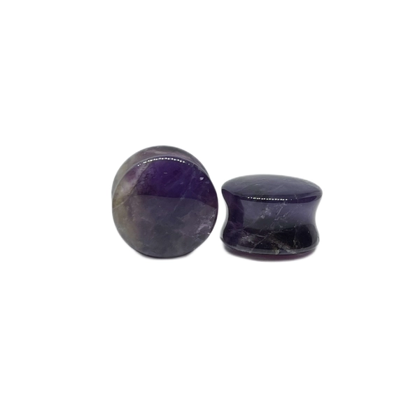 5/8 Amethyst Double Flared Stone Plugs