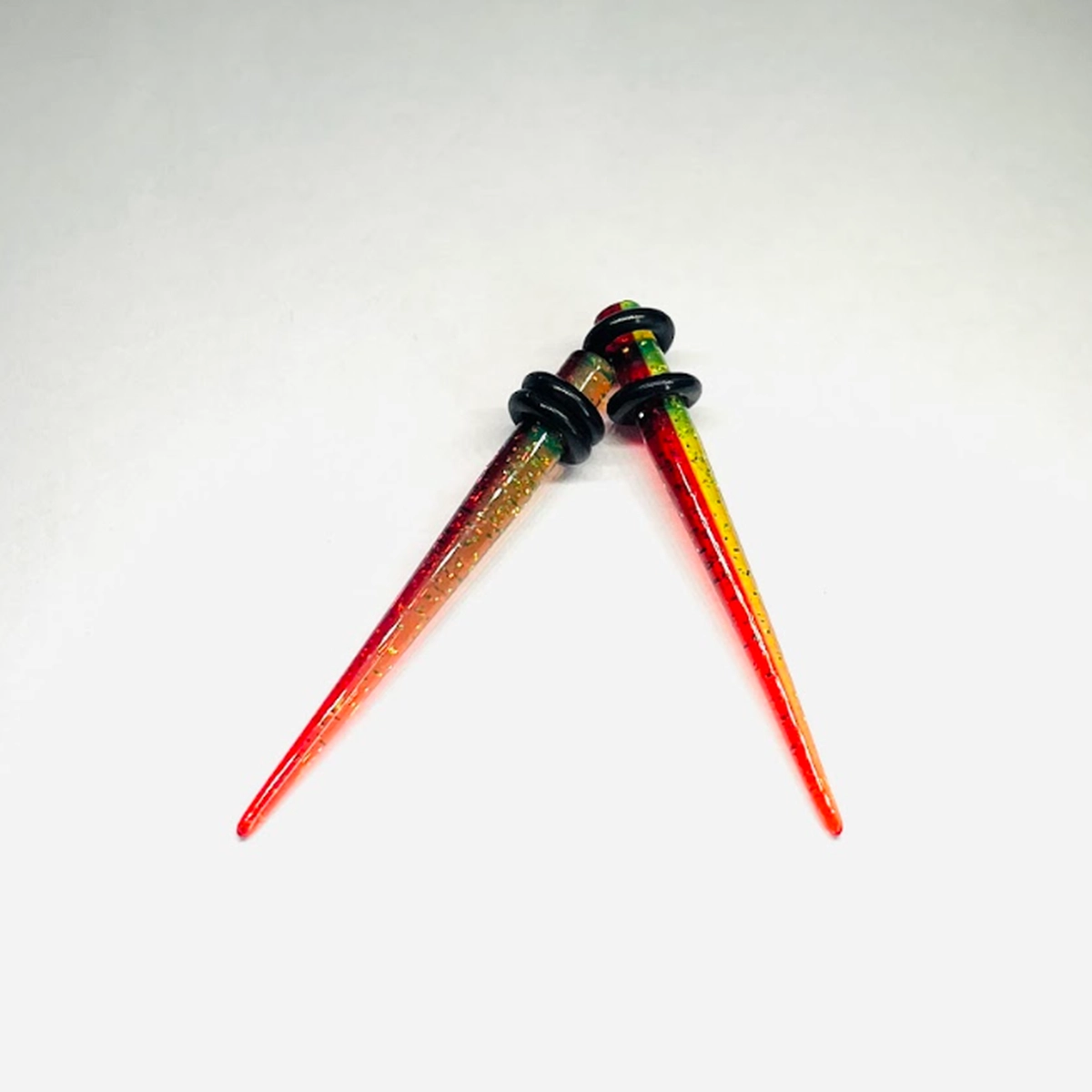 6G Green, and Red Glitter Halftone Long Tapers