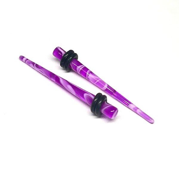 7G Purple/White Faux Marble Medium Tapers