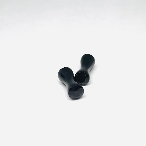 8G Black Faceted Glass Double Flared Plugs