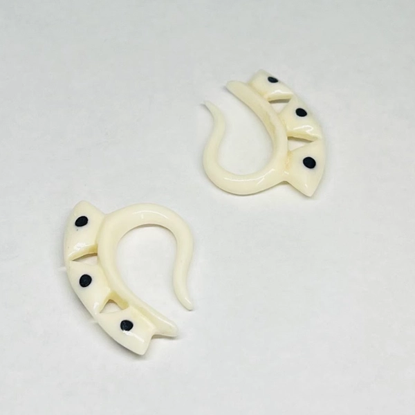 8G Bone Dotted Indigenous Hangers