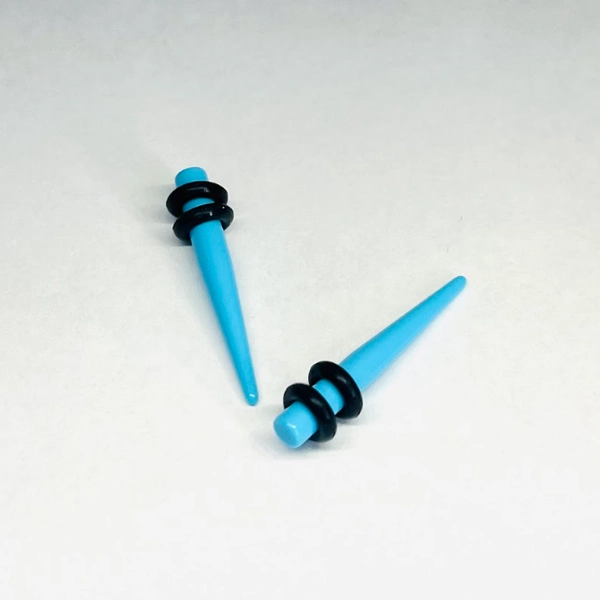 8G Neon Blue Acrylic Short Tapers